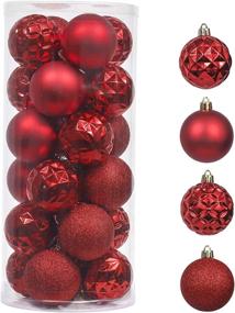 img 4 attached to 🎄 Valery Madelyn 24ct 60mm Classic Red Shatterproof Christmas Ball Ornaments for Xmas Tree Decoration