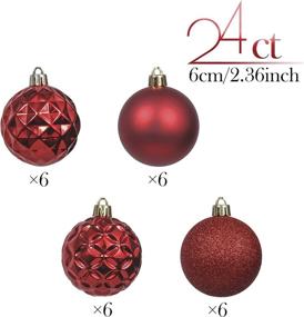 img 3 attached to 🎄 Valery Madelyn 24ct 60mm Classic Red Shatterproof Christmas Ball Ornaments for Xmas Tree Decoration