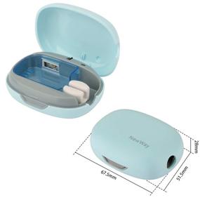 img 1 attached to Компактный портативный чехол для зубных щеток с функцией зарядки: Накладной дезинфицирующий чехол NewWay Mini для путешествий, дома и командировок, синего цвета.