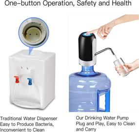 img 2 attached to 🚰 Convenient USB Rechargeable Water Bottle Pump: Hassle-free 5 Gallon Automatic Water Dispenser & Portable Electric Switch