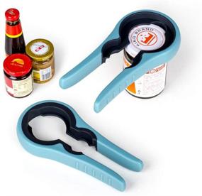 img 4 attached to 🔵 KALREDE Rubber Arthritis Jar Opener - 4 in 1 Can Opener & Bottle Opener with Easy Grip & Non-Slip Handle - Ideal Kitchen Gadgets for Seniors & Weak Hands (Blue, 1 Pack)