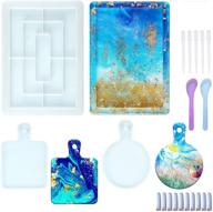 🔷 versatile resin rolling tray molds & serving tray set for diy crafts & home décor: dish, food plate, jewelry holder and more! logo