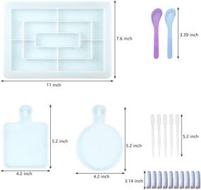 img 3 attached to 🔷 Versatile Resin Rolling Tray Molds & Serving Tray Set for DIY Crafts & Home Décor: Dish, Food Plate, Jewelry Holder and More!