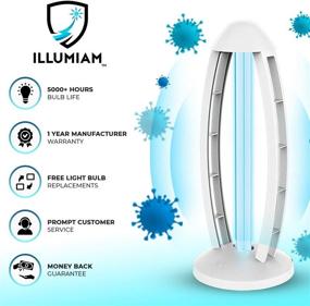 img 1 attached to 🔆 Illumiam UVC Lamp with Remote White - Ultimate Germ-Killing UV Light Sanitizer and Disinfection Lamp