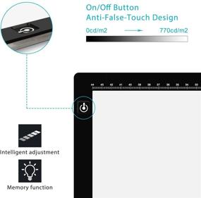 img 3 attached to 💡 HUION LA3 Портативная USB светодиодная легкая трассировочная коробка с регулируемой яркостью - идеальная татуировочная светящаяся панель для затемненного освещения