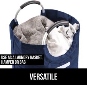 img 2 attached to 🦍 Gorilla Grip Large Laundry Basket: Collapsible Fabric Hamper with Padded Handles, 115L, Tall Foldable Clothes Baskets – Durable Linen Bins for Easy Carry and Storage in Kids Bedroom, College Dorms – Navy