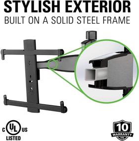 img 1 attached to 📺 Stainless Steel Finish Full Motion TV Wall Mount - Smooth Extension, Tilt - Fits 32" to 55" TVs - Sanus Premium FluidMotion Design