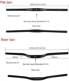 img 2 attached to 🚲 UPANBIKE Aluminum Alloy Mountain Bike Road Bike Handlebar: Flat Bar Riser Bar, 25.4mm x 600mm | 31.8mm x 620mm