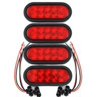 🚛 trailer truck led sealed red 6" oval stop/turn/tail light – marine waterproof with 3-pin water tight plug dot/sae – complete with wires and grommet logo