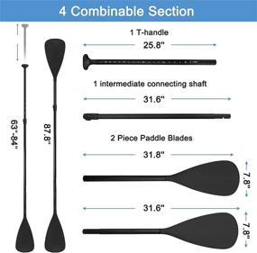 img 1 attached to LBW Adjustable Stand Up Paddle Board Paddle - 3 or 4-Piece Floating Portable SUP Kayak Paddle for Water Sports