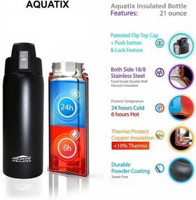 img 3 attached to Aquatix Insulated FlipTop Sport Bottle Kitchen & Dining