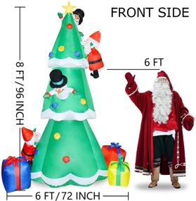 img 3 attached to 🎄 8Ft Christmas Inflatable Tree with LED Lights, Gift Boxes, Snowmen & Santa Claus – Perfect Xmas Holiday Party Indoor/Outdoor Decoration for Yard, Garden, Lawn