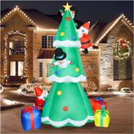 🎄 8ft christmas inflatable tree with led lights, gift boxes, snowmen & santa claus – perfect xmas holiday party indoor/outdoor decoration for yard, garden, lawn logo