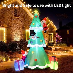 img 2 attached to 🎄 8Ft Christmas Inflatable Tree with LED Lights, Gift Boxes, Snowmen & Santa Claus – Perfect Xmas Holiday Party Indoor/Outdoor Decoration for Yard, Garden, Lawn