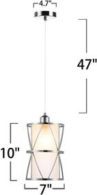 img 2 attached to SHENGQINGTOP Transitional Pendant Light with Frosted Glass, Brushed Nickel Finish, Modern Metal Lighting Fixture for Kitchen Island Sink Dining Room Bar, Includes LED Bulb