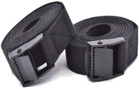 img 4 attached to 🔒 RIO Direct 2PCS Heavy Duty Tie Down Straps, Adjustable Cam Buckle Lashing Straps for Motorcycle, Cargo, Trucks, Trailer, Luggage - 9.8ft x 1in (Black)