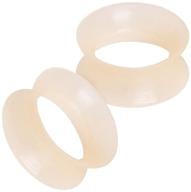 👂 pair of pierced owl flesh tone ultra thin silicone double flared tunnel plugs logo