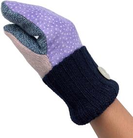 img 2 attached to 🧤 Cozy and Stylish: Handmade Children's Flannel Fleece Wool Mittens - Warm Winter Kid's Gloves, Proudly Made in the USA