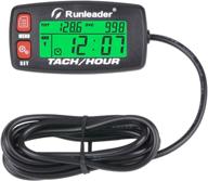 🔵 foundown inductive tachometer gauge: convenient backlit digital hour meter for engine maintenance- motorcycle, marine, atv, snow blower (blue) logo