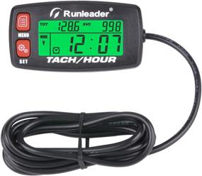 img 2 attached to 🔵 Foundown Inductive Tachometer Gauge: Convenient Backlit Digital Hour Meter for Engine Maintenance- Motorcycle, Marine, ATV, Snow Blower (Blue)