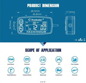 img 1 attached to 🔵 Foundown Inductive Tachometer Gauge: Convenient Backlit Digital Hour Meter for Engine Maintenance- Motorcycle, Marine, ATV, Snow Blower (Blue)