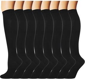 img 4 attached to Premium 8 Pairs Compression Socks: Powerful 20-30 mmHg Medical Stockings for Nurses, Pregnancy, Travel, and Sports