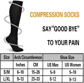 img 3 attached to Premium 8 Pairs Compression Socks: Powerful 20-30 mmHg Medical Stockings for Nurses, Pregnancy, Travel, and Sports