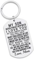 🔑 sentimental keychain gift for teen boy - unforgettable love reminder from mom, mother-in-law, or stepmom logo