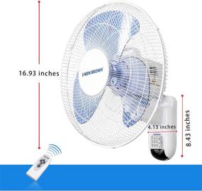 img 3 attached to 🔌 Enhanced KEN BROWN 16 Inch Wall Mount Oscillating Fan: Remote Control, 3 Speeds, 3 Modes, 65 Inches Power Cord, White – ETL Safety Listed