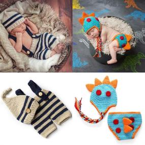 img 4 attached to 🦕 ZOCONE Cute Newborn Photography Knitted Dinosaur