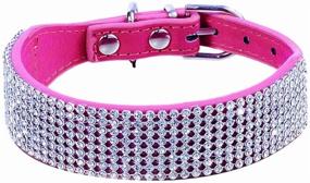 img 3 attached to 🐶 Haoyueer Bling Rhinestone Dog Collar - Suede Leather Crystal Diamond, Small Pet Cat Dog Puppy Collar with Rhinestones