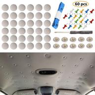 universal roof headliner repair buttons - set of 60 rivets, automotive car flannelette fixing, with installation tool - fits all cars logo
