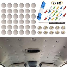 img 4 attached to Universal Roof Headliner Repair Buttons - Set of 60 Rivets, Automotive Car Flannelette Fixing, with Installation Tool - Fits All Cars
