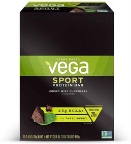 img 3 attached to 🌱 Vega Sport Vegan Protein Bar, Mint Chocolate Crispy, Post Workout Protein Energy Bars - Plant-Based, Vegan, BCAAs, Vegetarian, Dairy-Free, Gluten-Free, Non-GMO (12 Count)