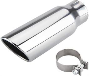 img 4 attached to Stainless Steel Exhaust Tailpipe Tip - LCGP 3 Inch Inlet, 4 Inch Outlet, 12 Inch Long, Clamp On, Polished Finish - Ideal for Trucks