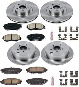 img 1 attached to 🔧 Модернизированный тормозной набор Power Stop KOE6083 Autospecialty со стандартными тормозными роторами и керамическими тормозными накладками для замены передних и задних.