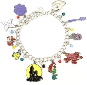 img 2 attached to 🧜 Exquisite Universe of Fandoms Anime Cosplay Jewelry: Little Mermaid Princess Charm Bracelet - Perfect Gifts for Women & Girls