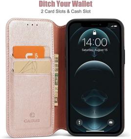 img 1 attached to Casus Logo View Compatible With IPhone 12 Pro Max Wallet Case Slim Magnetic Flip Cover Faux Leather With Card Holder Slot Thin Kickstand (2020) 6 Cell Phones & Accessories