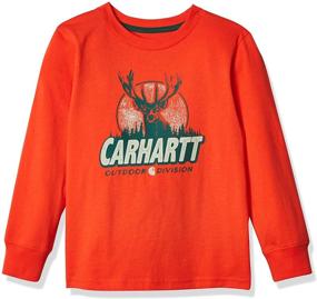 img 4 attached to 👕 Carhartt Fiesta Boys' Clothing Sleeve Crewneck T-Shirt