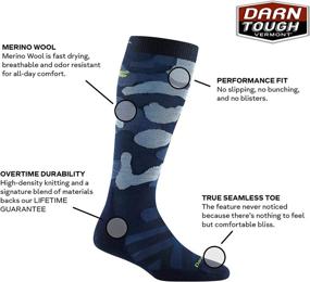 img 3 attached to Darn Tough Camo Jr. OTC Midweight Sock with Cushion - Kid's: Ultimate Performance and Comfort in a Camouflage Style