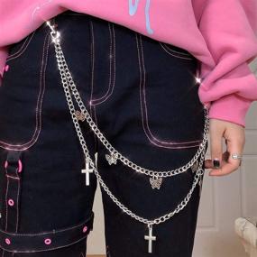 img 3 attached to Jovono Layerd Chains Trousers Jewlery Women's Jewelry
