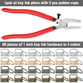 img 3 attached to 🔑 80-Piece Key Fob Hardware Kit with Keychain Hardware, Key Fob Pliers, and Glass Running Pliers - Includes Protective Sleeve for Wristlet Keychain, Perfect for Key Lanyard Making, Hardware Supply and Key Fob Installation - Available in 4 Colors