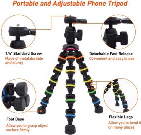 img 1 attached to LINKCOOL Octopus Phone Tripod Portable Stand Holder with Bluetooth Remote Control - Compatible with Smartphones, GoPros, and Digital Cameras