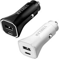 🔌 usb c car charger adapter [2 pack], high-speed pd 3.0 & qc 3.0 40w 6a car phone charger for fast charging any cell phone, smartphone, tablet, and more logo