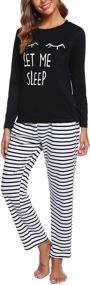 img 2 attached to ARANEE Womens Pajamas Striped Sleepwear