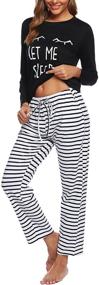 img 1 attached to ARANEE Womens Pajamas Striped Sleepwear