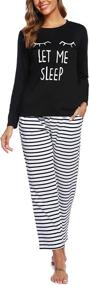 img 3 attached to ARANEE Womens Pajamas Striped Sleepwear