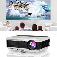 🎥 full hd 1080p wifi bluetooth projector: wireless android os, 200 inch display, home cinema for gaming & phone screen mirroring - hdmi usb dvd tv stick ps4 laptop pc x-box logo