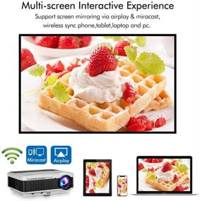 img 2 attached to 🎥 Full HD 1080P WiFi Bluetooth Projector: Wireless Android OS, 200 Inch Display, Home Cinema for Gaming & Phone Screen Mirroring - HDMI USB DVD TV Stick PS4 Laptop PC X-Box
