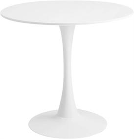 img 4 attached to 🏢 【Roomnhome】 Self-Assembly ∅31.5'' Sturdy White Round Table - Iron Frame, 0.7'' MDF Top